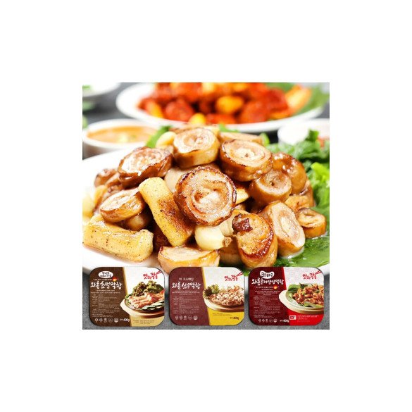 와룡식품 와룡막창 400g 3팩 SET (초벌/삶은/양념) + 막창소스 3팩 